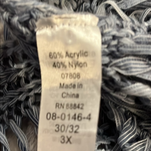 Roaman’s Crochet Cardigan- NWOT long open front with fringe Sz 3X - Picture 13 of 14